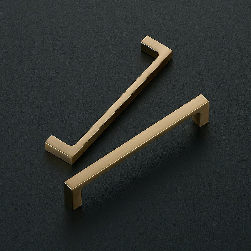 Ravinte 10 Pack Solid 5 Inch Square Cabinet Handles Champagne Bronze Cabinet Pulls Drawer Pulls Kitchen Cabinet Hardware Kitchen Handles 5 Inch Hole