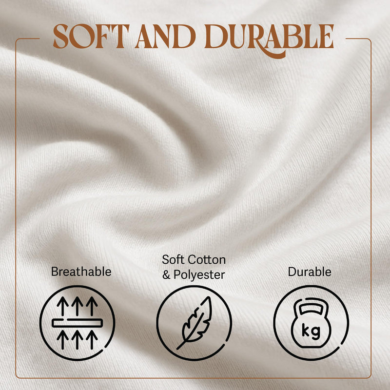 BLISSFORD - 2 Pack Fitted Hospital Bed Sheets with Elastic All Around for a Cotton Rich Soft Knitted Jersey Sheet, 36” x 84” x 12” 2 Per Pack 1 - White