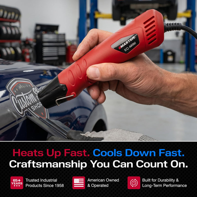 Master Appliance EC-MINI Heat Gun for Crafts, Shrink Wrap, Heat Shrink Tubing, Wire Connectors, Electrical Connectors, Epoxy Resin, Candle Making Heatgun, Embossing Hot Air Gun w/Heat Shrink Reflector