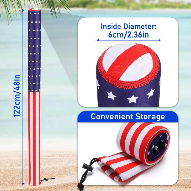 2PCS 48" USA Boat Trailer Guide Pole Cover, Heavy Duty Neoprene Canvas Boat Trailer Capped Guide Pole Pad Cover, Waterproof Marine Trailers Guidence Poles Cover for Fishing Boats Sailboat Trailers 2PCS 48"