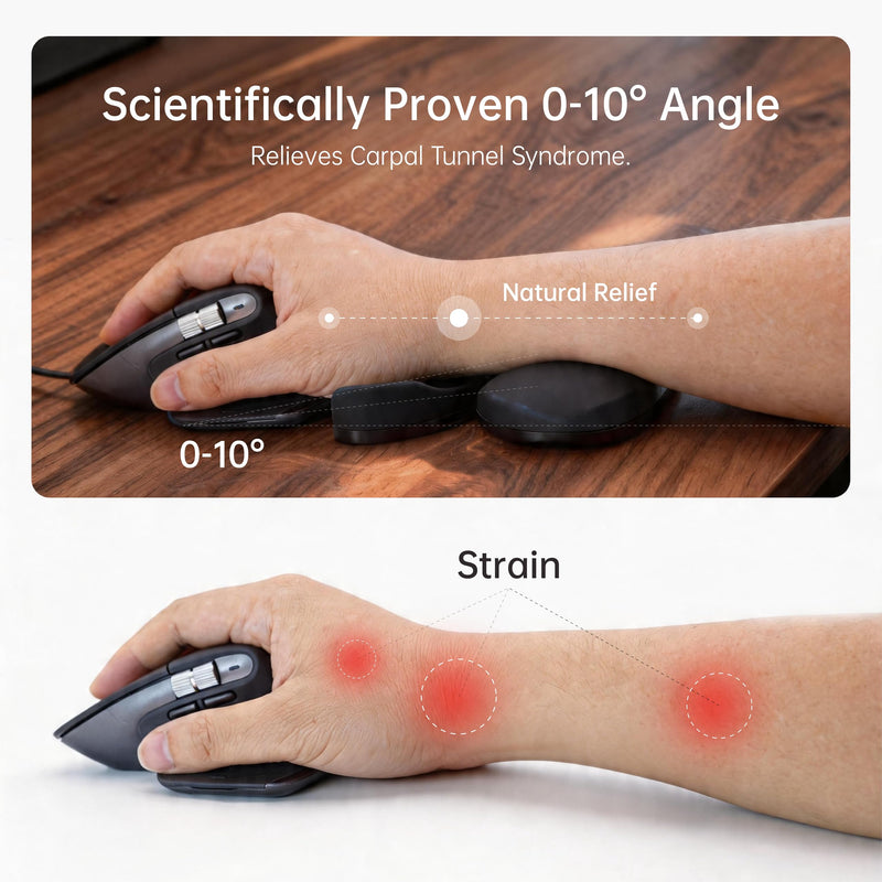Height-Adjustable Mouse Palm & Wrist Rest, Magnetic Gliding Dual Support | Ergonomic Carpal Tunnel Support, Pain Relief, Anti-Fatigue, Easy Glide, Office, Computer, Laptop, Gaming, Right-Handed, Black