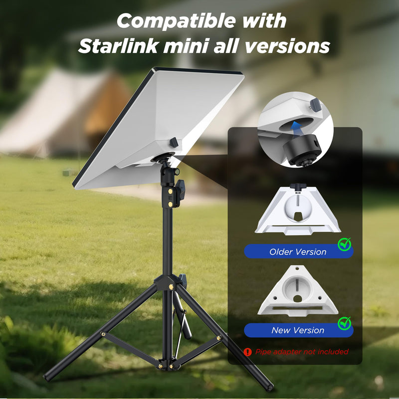 Hugener Starlink Mini Tripod Stand, Portable & 360° Rotation | Stable Tripod Mounting Kit, Quick Tool-Free Setup, Height Adjustable with 360° Tilt for Camping/ RV and Outdoor
