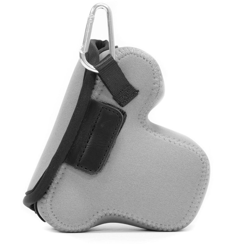 MegaGear Olympus PEN E-PL9, E-PL8 Ultra Light Neoprene Camera Case, with Carabiner - Gray - MG1018