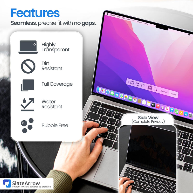 Magnetic Privacy Screen for MacBook Pro 16 inch (2021-2025 M1-M4 Max), Anti-Glare, Blue Light Protector, Scratch Resistant, Removable Laptop Filter Private Shield & Webcam Cover