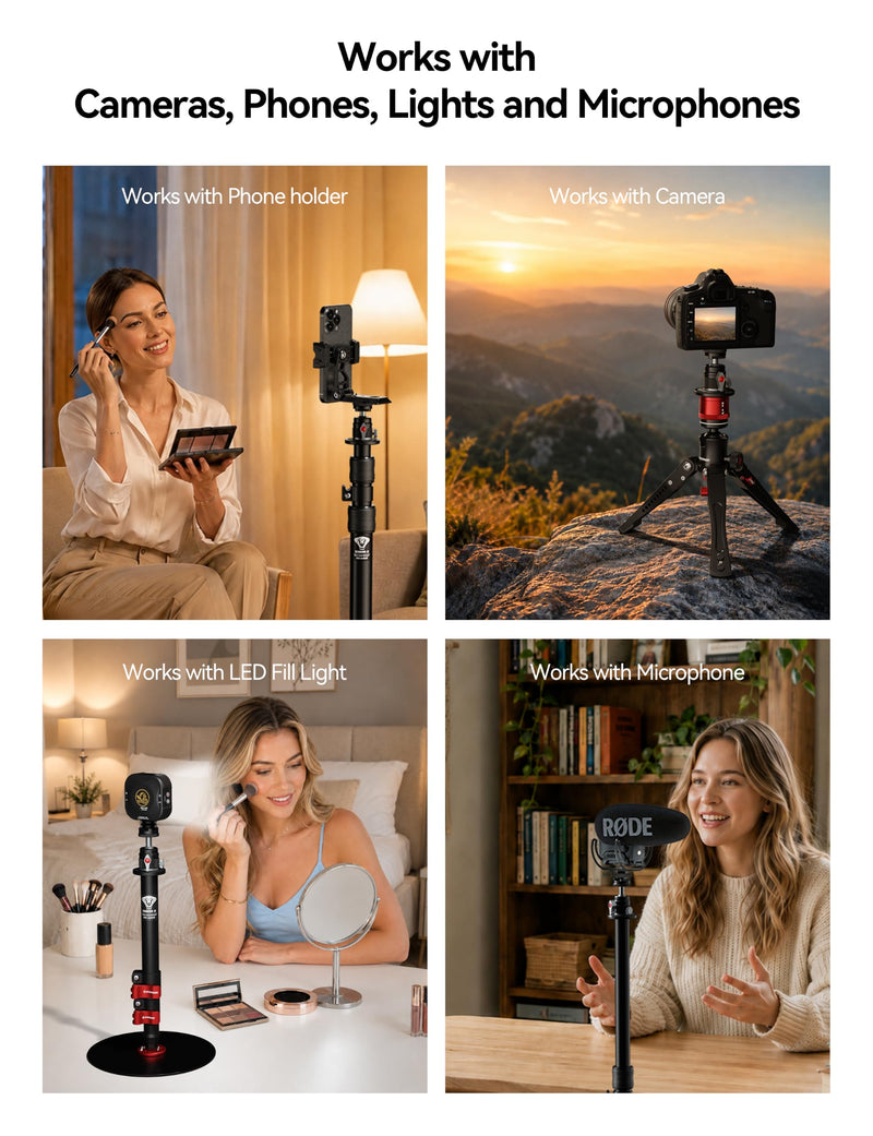 IFOOTAGE Mini Ball T31D Head,65mm Camera Monopod Head,Metal Tripod Heads | 360° Rotation for Panoramic Shooting,90° & 360° Flexible Ball Head,1/4" Screw and Cold Shoe Mount,Max.PayLoad 11lb