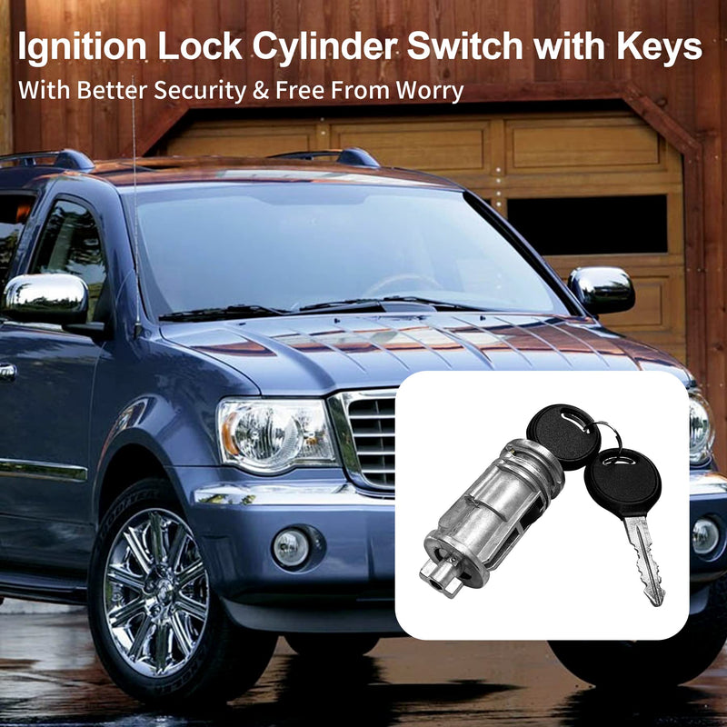 Ignition Lock Cylinder Switch with Keys | Replacement for 2001-2010 Dodge Ram 1500/2500/3500, Durango, Dakota, Chrysler Aspen & Mitsubishi Raider | Replace#: 924-709, 5018702AA