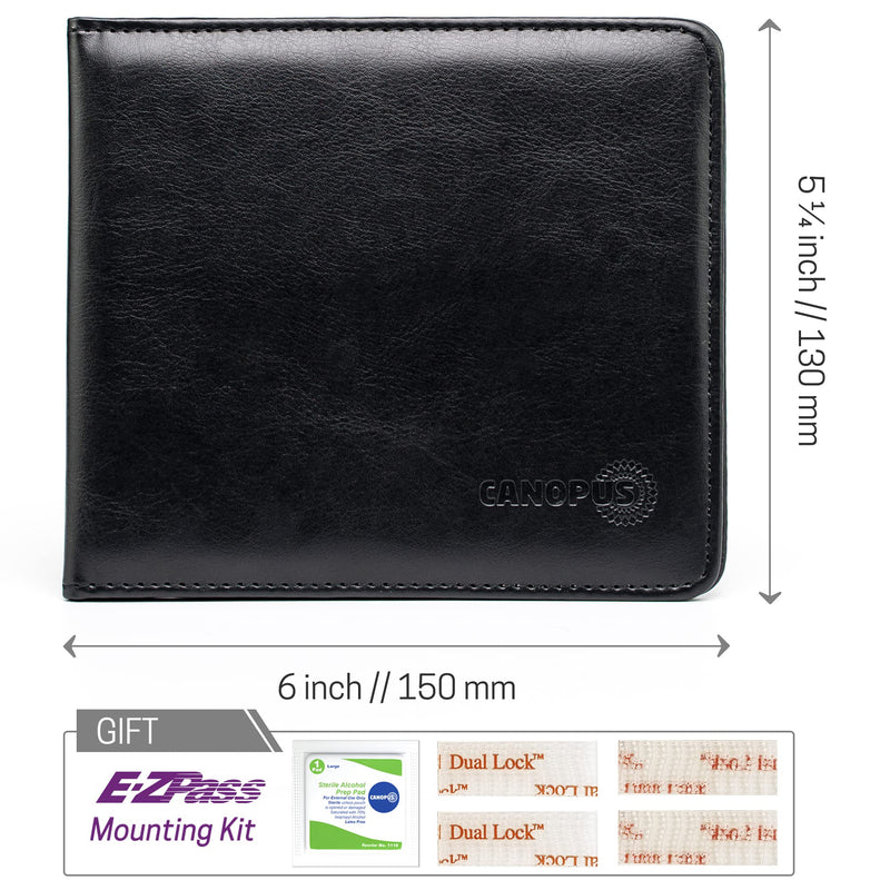 CANOPUS Car Registration and Insurance Holder, PU Leather Card Holder, Vehicle Glove Box Organizer for Auto, SUV, Truck and Motorcycle, Black
