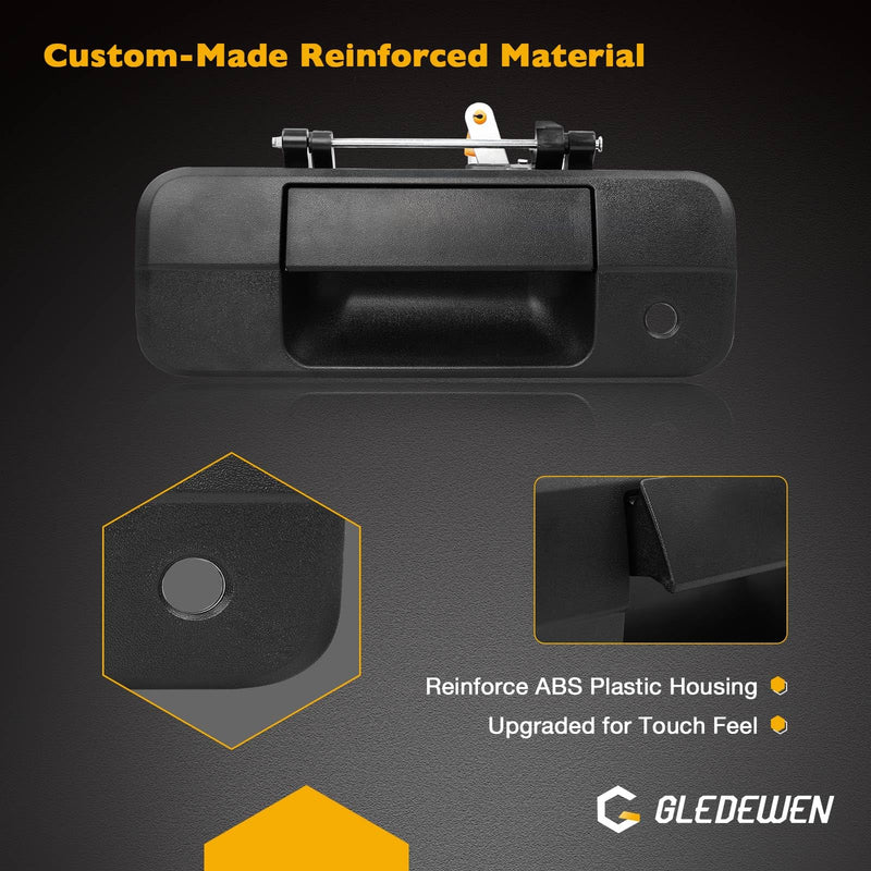 Gledewen Tailgate Handle Liftgate Latch Handle with Keyhole | for 2007-2013 Toyota Tundra | Replaces# 69090-0C040, 690900C040, 81213 Black