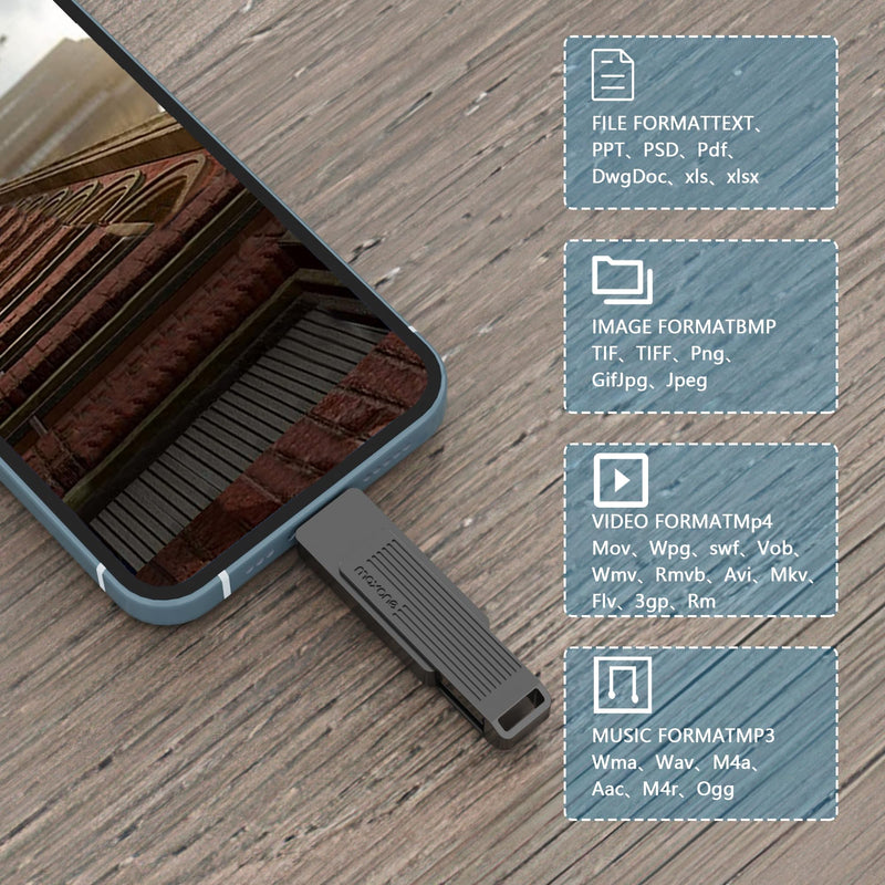 Maxone External 512GB Portable Solid State Flash Drive, USB Type C Both 3.2 Tech - 2 in 1 Dual Drive Memory Stick Super Speed.Optimal Speeds Up to 600MB/s Read, 550MB/s Write.