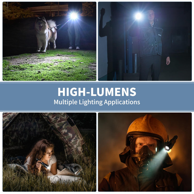 Rechargeable LED Flashlights High Lumens, 99,000 Lumen Super Bright Flashlight with 7 Modes & Waterproof, Powerful USB Rechargeable Handheld Flash Light for Camping Home(2 Pack)