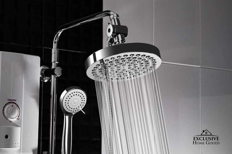 Shower Head With Handheld Combo, 6 Inch High Pressure Rainfall Showerhead With Hand Held 70 Inch Hose for Bath - Adjustable Swivel Shower Head Spray Anti-leak Nozzles - Universal Fit 2.5 GPM Chrome