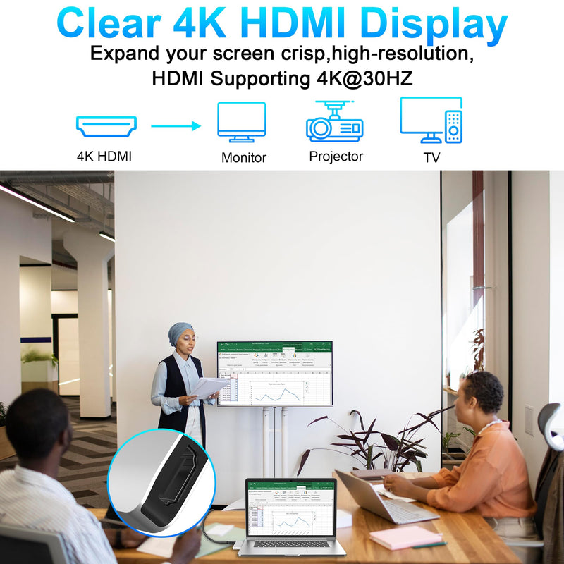 Surface Laptop 2 Accessories, Hub Docking Station with 4K HDMI, USB 3.0, USB 2.0, USB C, SD/TF Card Slot, 3.5mm Audio Port - Hub for Surface Laptop 1/2 Surface Laptop 1/2 Hub
