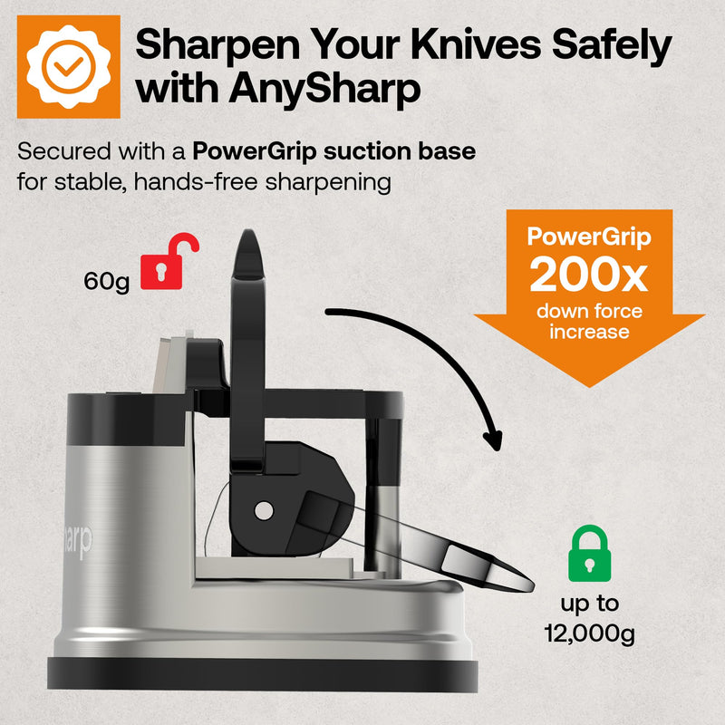 AnySharp Pro Knife Sharpener, Metal Silver