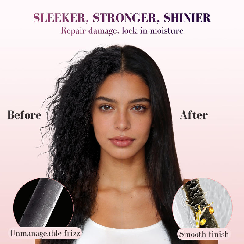 BarberBoss Hair Straighteners for Women, Ceramic Hair Straightener with Floating Plates, Negative Ion & Keratin Infusion, Flat Iron Hair Styler for Straightening, Smoothing & Frizz Control, (QR-8411) | Floating Ceramic Plates, Negative Ion & Keratin In...