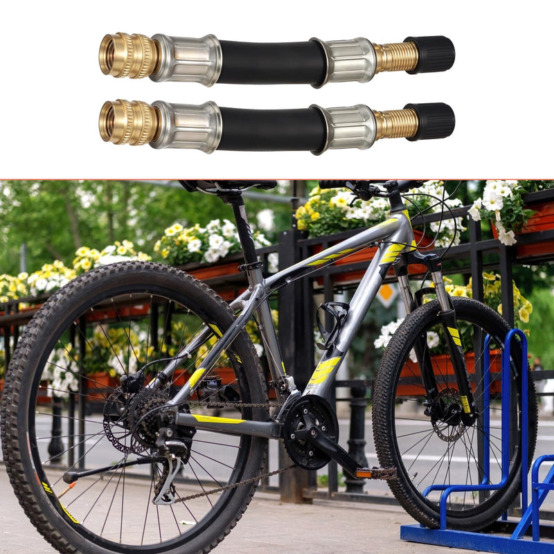 2 Pcs Valve Stem Extension, 3.93 Inches Flexible Brass Valve Stem Extension Adapter, Universal Fit Durable Design Bike Pump Tire Adapter for Car, Truck, RV, Motorcycle, Bike, Scooter