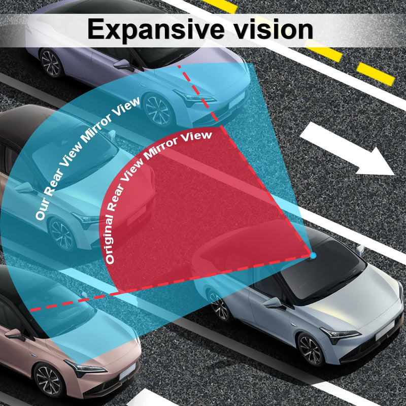 LivTee Anti Glare Rear View Mirror 12.4''(312mm), Wide Angle Panoramic Convex Curve Rearview Mirror Clip on Original Mirror to Eliminate Blind Spot and Antiglare for Cars SUV Trucks Anti Glare(12 inch)