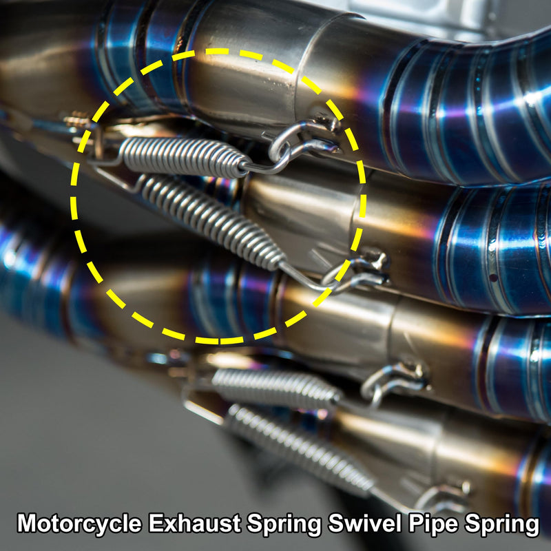 X AUTOHAUX 4 Pcs Motorcycles Universal Exhaust Pipe Spring 80mm 3.15" Stainless Steel Exhaust Pipe Spring Hook Modified Accessory Silver Tone
