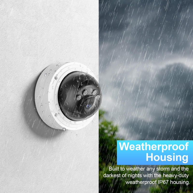 Vandal-Proof Dome PoE Camera 5MP, Outdoor Security Surveillance Camera, Motorized Lens 2.8~12mm, Night Vision Up to 120ft, Built-in Mic, Human/Vehicle Detection, No PT Supported, IND5GR57Z 5MP CAMERA