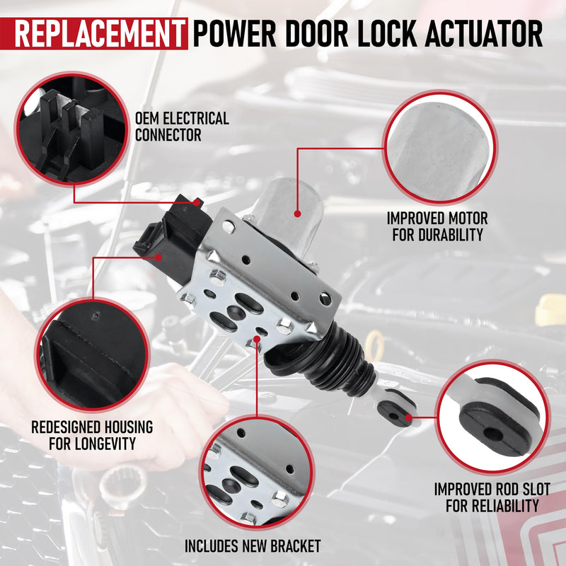 Power Door Lock Actuator Set of 2 Replacement by AA Ignition - Compatible with Chevy, GMC, Buick, Pontiac, Oldsmobile Vehicles & More - 1985-2005 - Replaces 22020256, 22062740, 22071947, 746-014 22020256 - 2 Pack
