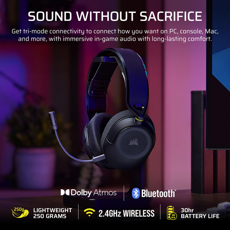 Corsair HS35 v3 Wireless Gaming Headset with Mic – Carbon | 2.4GHz & Bluetooth (PC/PS5/PS4/Switch/Mac/Mobile), Lightweight Comfort, Dolby Atmos