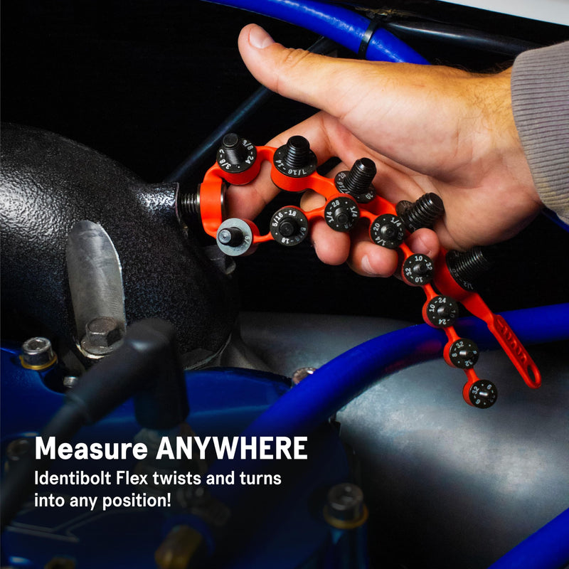 SST - Identibolt Flex - Portable Nut and Bolt Male and Female Thread Gauge Checker - Imperial SAE and Metric Threads - Measure & Mount Almost Anywhere - Double-Sided Gauges - Made in USA