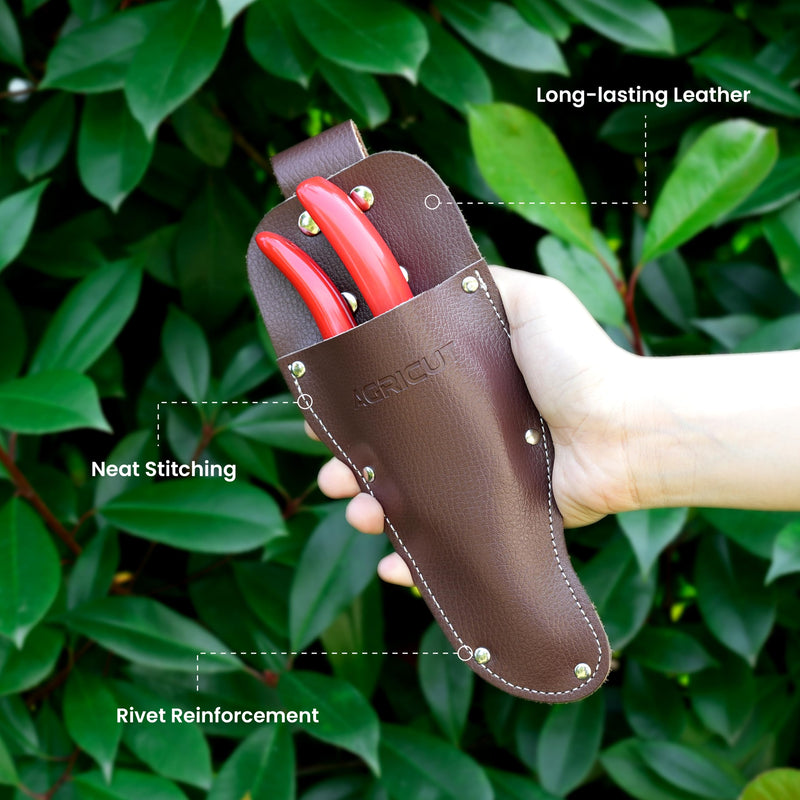 AGRICUT Pruning Shears for Gardening, 7/8-Inch Cut Capacity Hand Clippers, Bypass Pruners, Gardening Scissors with Sharp Steel Blade (Aluminum Handle, High Carbon Steel PRO with Sheath) Aluminum Handle, High Carbon Steel PRO with Sheath