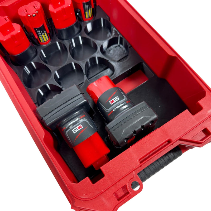 M12 Battery Organizer for M12 Batteriees and Milwaukee Packout Compact Organizer Model 48-22-8435