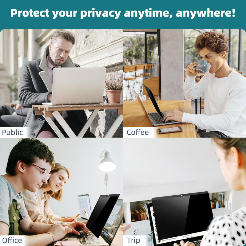 Magnetic Privacy Filter Compatible with Microsoft Surface Pro 9 (2022) / Pro 8 (2021) / Pro X (2021, 2019), 13 Inch Removable Anti Spy Glare Blue Light Privacy Screen Black surface privacy screen 13 inch Surface Pro 10/9/8/X