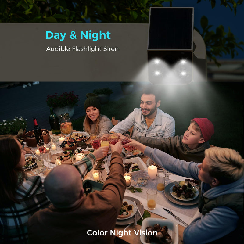 Vicohome CG6L Best 2K Solar Security Camera Wireless Outdoor System,No NVR Needed,Battery Powered,Easy to Setup,Motion Detection,Two Way Audio,Color Night Vision,SD Slot,180 Days Exchange Policy