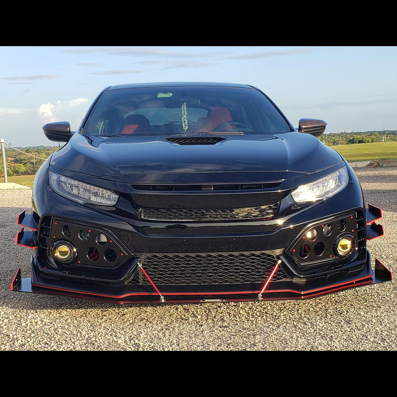 2PCS 8"-11" Adjustable Front Bumper Lip Splitter Diffuser Strut Rod Universal Bumper Lip Support Rods Compatible with Most Car Vehicles (Red) Red 8”-11”