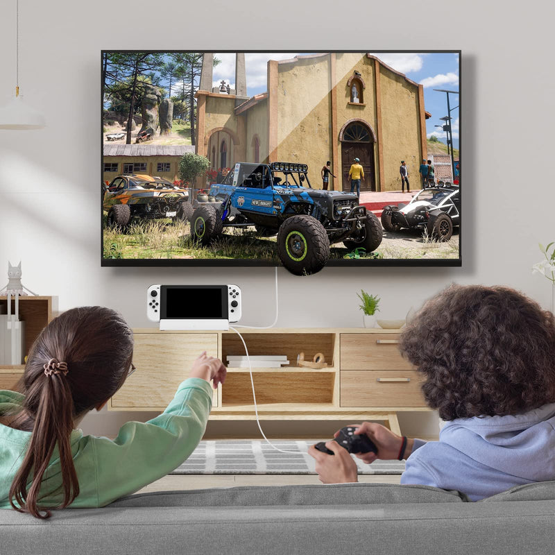 TV Docking Station for Nintendo Switch: Portable OLED Charger Stand, 4K HDMI & 3 USB Ports