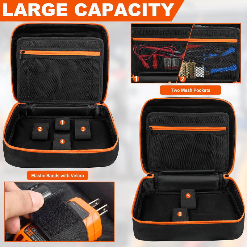 Carrying Case Compatible with Klein Tools ET310/MM325/NCVT3P/RT250/69149P, Electrician Tool Organizer for Multimeter, Voltage Tester, Clamp Meter & Circuit Breaker Finder
