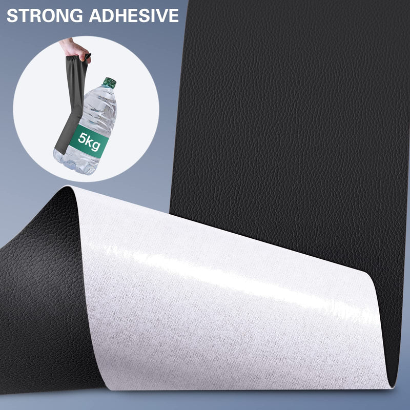 Self Adhesive Leather Repair Patch Kit, 31.5 in x 16 in Large Vinyl Leather Repair Tape for Furniture, Car Seat, Couch, Sofa, Chair Black 31.5x16 inch