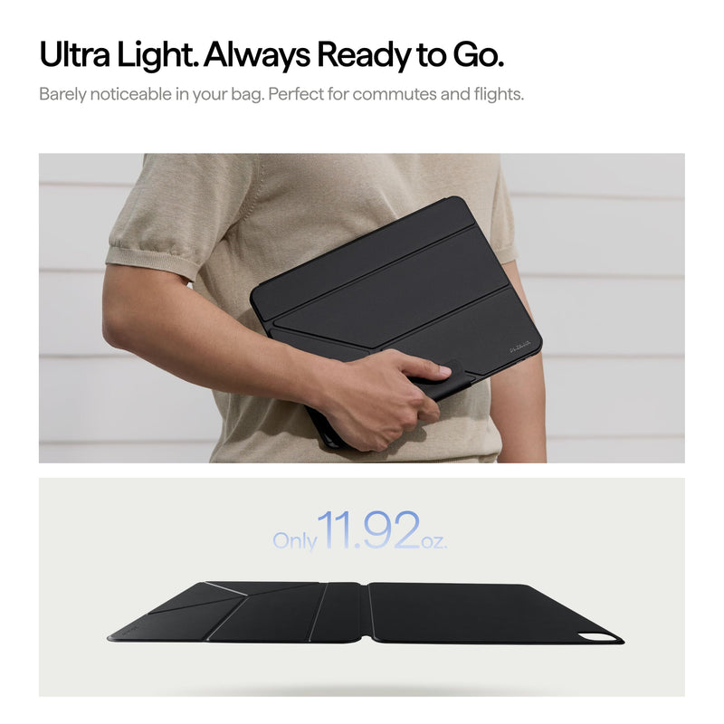 PITAKA for iPad Pro 13 Inch Case M5/M4, 5 Intuitive Angles, Folio3-Black | Portrait/Landscape Magnetic iPad Pro M5/M4 Case with Pencil Holder, No Learning Curve, Slim and Light, Auto Wake/Sleep Black iPad Pro 13" 2025/2024 (M5/M4)