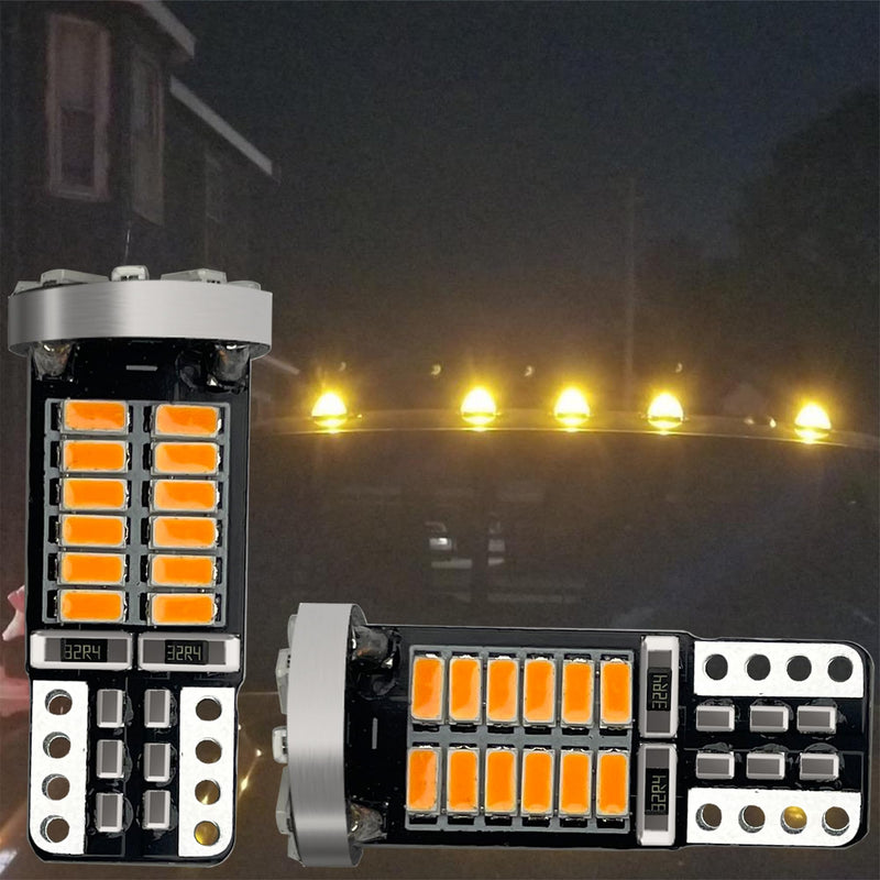 LED Roof Cab Marker Lights Bulbs for Ford 1999-up F150, 2000-up F250 F350 F450 F550 Super Duty Amber LED Front Up Top Clearance Marker Lamps Bulbs