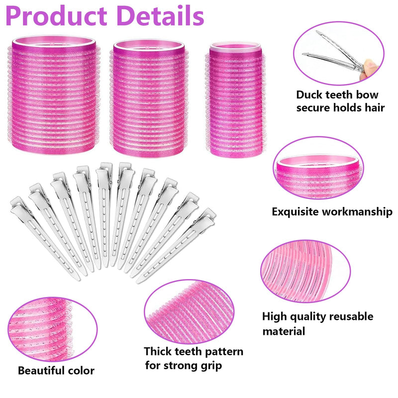  [AUSTRALIA] - 24PCS Hair Rollers Set,Hair Rollers with Clips,Rollers for Hair Volume 3 Sizes (60/45/36mm) with 12 Clips,for Hair for Large Long,Medium,Short,Thick & Fine for Volume,Lift & DIY Styling
