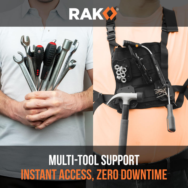 RAK Magnetic Tool Holder for Belt - 20lbs Strong Clip-On Belt Magnet Holster, Heavy Duty Belt Clip Tool Pouch Accessory for Hammer, Screw Driver, Pliers, Screws & Nails and Hardware Holder