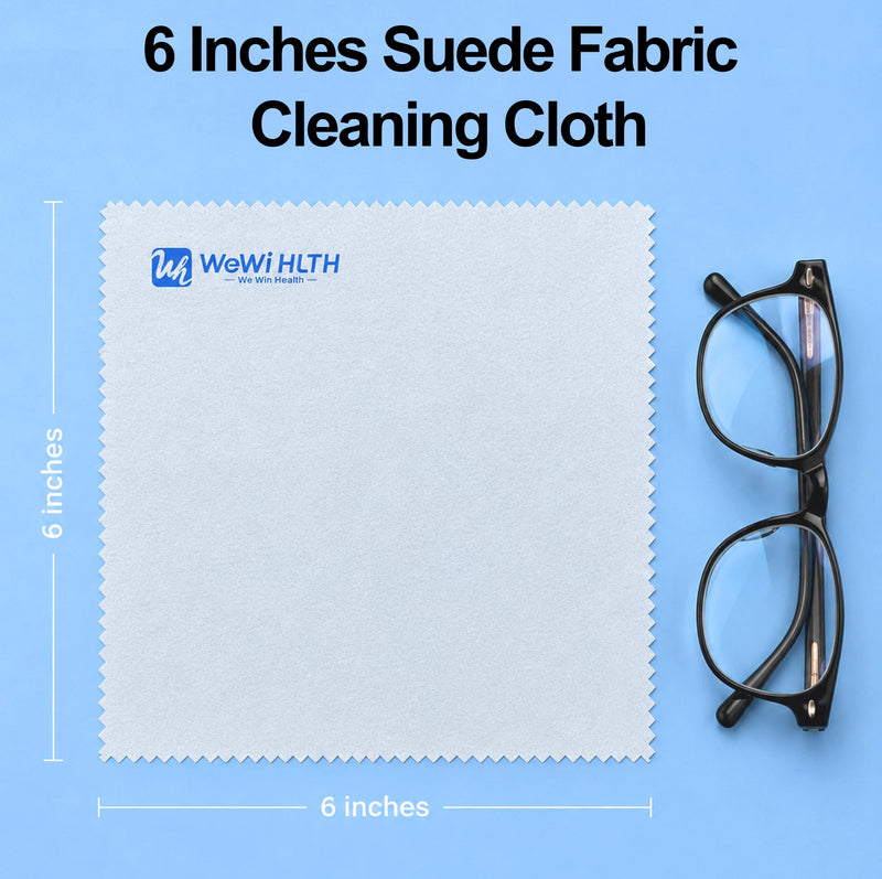 Glasses Cleaning Cloths, 10 Pack Premium Cloth, 6 × 6 Inches Gray | Suede fabric microfiber portable bidets lens screens eyeglasses watches cleaner Individually wrapped easier to grip and use