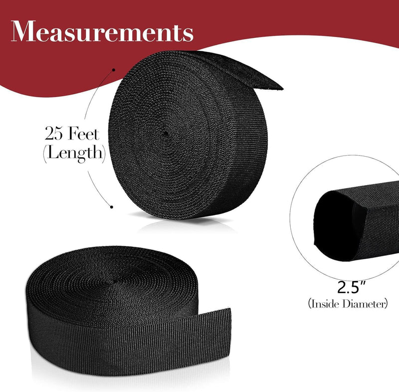 Nylon Protective Hose Sleeve Sheath Cable Cover Welding Tig Torch Hydraulic Hose, 2.5" ID, 25 Feet Length, Black 2.5 Inch ID, 25 Feet Long