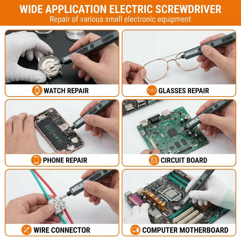 Small Electric Screwdriver Set with Case, 5 Adjustable Power Digital Torque Screwdriver, 4 LED Light, Cordless Mini Screw Driver for iPhone PC Computer Watch Laptop Repair Tool Kit