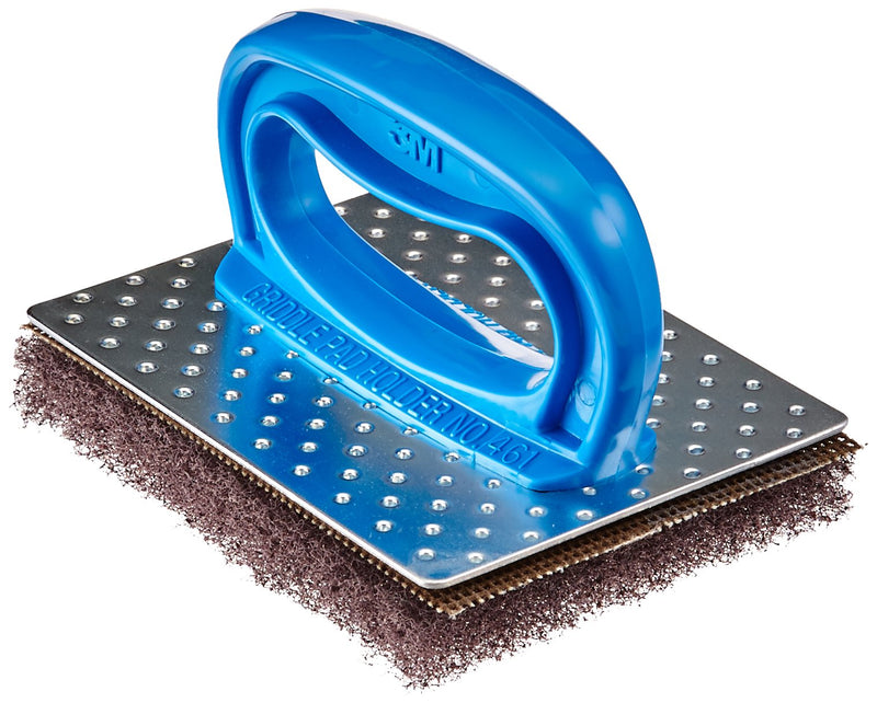 3M Scotch-Brite Professional Griddle Pad Holder Kit, 4 X 5.25, Blue/Steel, 1 Set