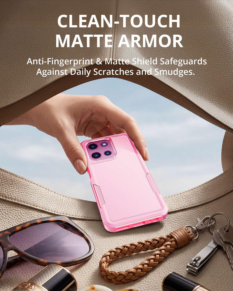 for Motorola Moto G 2026 2025 / G Play 2026 Case Blush Pink | Full Body Rugged Phone Case with 2X Screen Protector, Military-Grade Shockproof Dual-Layer Protective Cover Compatible with Motorola Moto G 2026 2025 / G Play 2026
