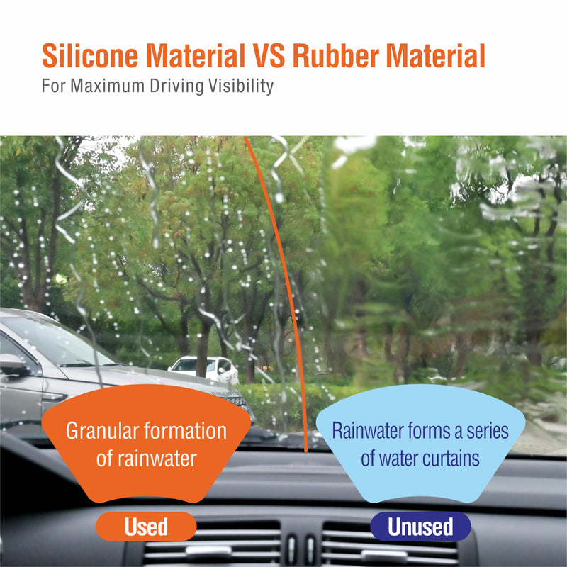 Silicone Wiper Blades 26 16 Replacement for Toyota Corolla 2019-2009 RAV4 2023-2013/Honda CRV 2016 2015 2014 2013 2012+More OEM Quality Windshield Wiper Blades for My Car(Set of 2) 26"+16" (J/U Hook)Front Silicone Windshield