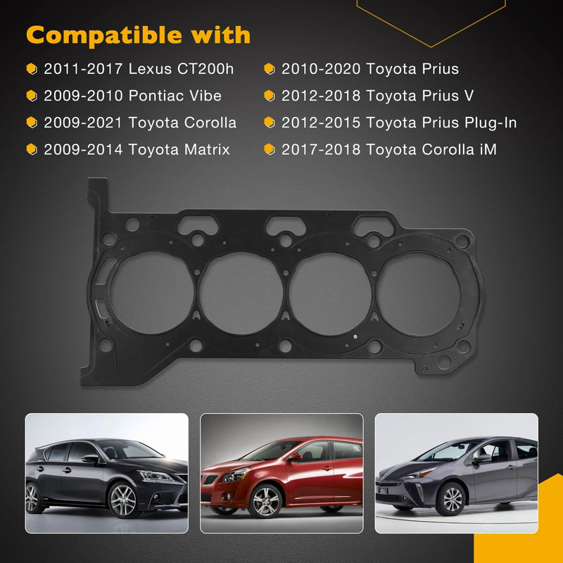 HS26515PT Head Gasket for 1.8L Engine, Compatible with 2009-2021 Toyota Corolla Matrix Prius Lexus CT200h Pontiac Vibe Cylinder Headgasket 1.8