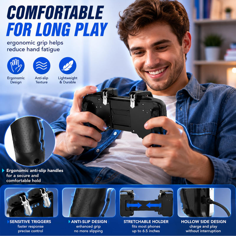 Pubg Mobile Controller,Pubg Mobile,Phone Controller,Control Para Telefono,Gatillos Para Celular Call Of Duty,Ergonomic Grip Design,For Pubg/apex/fortnitee/COD For 4.7-6.5 Inch Iphone & Android