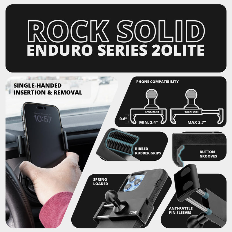 Tackform Link Vent Phone Mount Compatible with 2016-2023 Toyota Tacoma and 2014-2021 Toyota Tundra | Aluminum | Zero Slip, Anti-Scratch | Universal Holder Compatible with iPhone, Galaxy, More | Black
