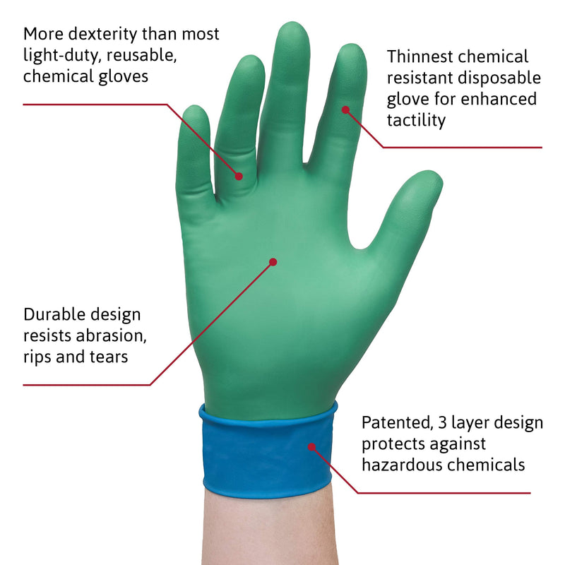 Microflex 93-260 Nitrile and Neoprene Gloves - Disposable, Chemical Resistant, Size Medium (Pack of 50) Medium (Pack of 50)