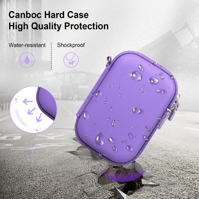 Canboc Carrying Case for HP Sprocket Portable 2x3 Instant Photo Printer, Kodak Step Wireless Mobile Photo Printer, Zipper Mesh Bag fits Photo Paper Cable, Purple