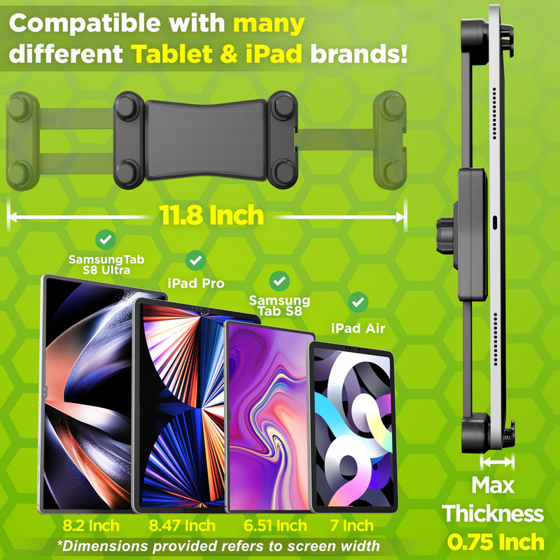 Tablet Holder for Truck Tablet Mount - iPad Mount for Truck, Heavy Duty Super Suction Cup, 16.7 inch Long Arm & Stable, Device & iPad Holder for Dashboard, Windshield and Window - Semi Trucker