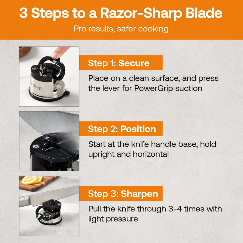 AnySharp Pro Knife Sharpener, Metal Silver